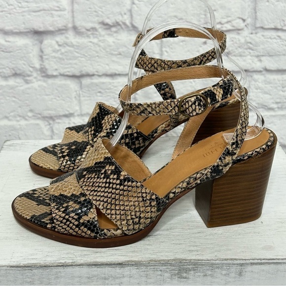 NWOT Garnet Hill Maya Ankle-Strap Block-Heel Sandals - Picture 5 of 16